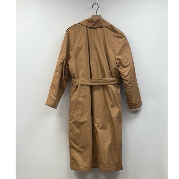 NWT Express Double Breasted Fleece Lined Classic Long Trench Coat Tan Large - Picture 8 of 13